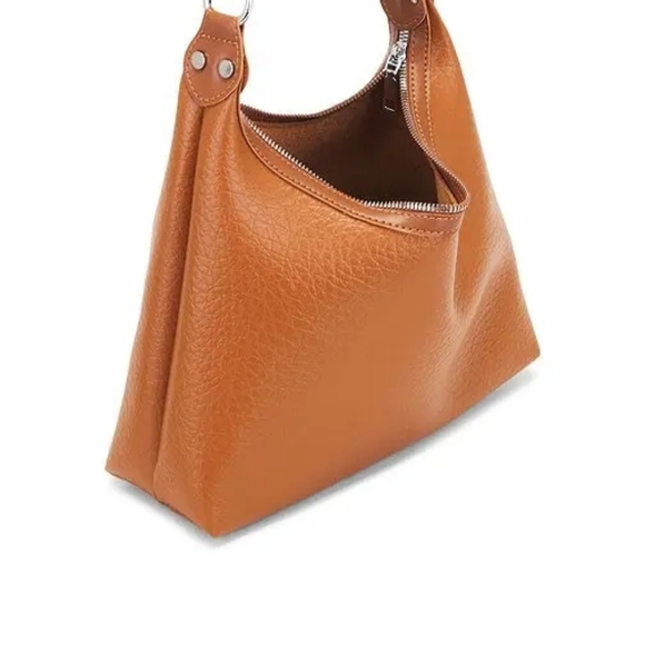 8 Other Reasons Top Handle Bag features a faux PEBBLE leather exterior BROWN NWT - Picture 3 of 4